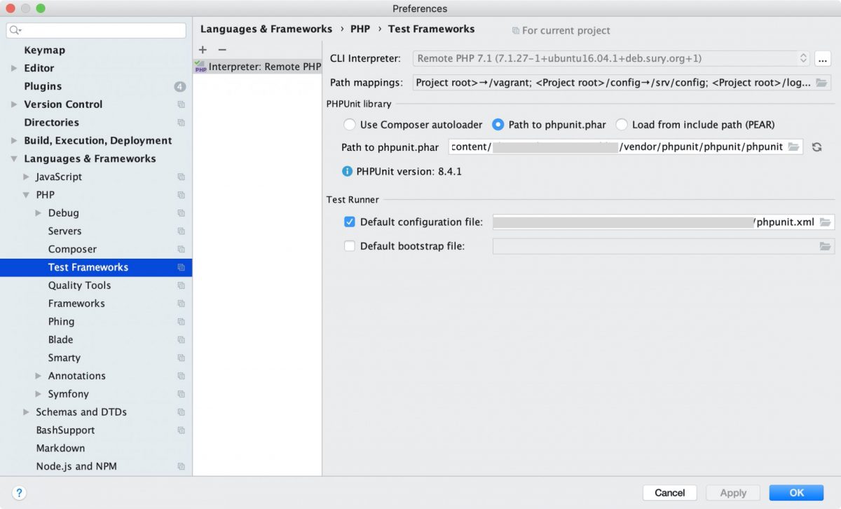 PhpUnit в PhpStorm
